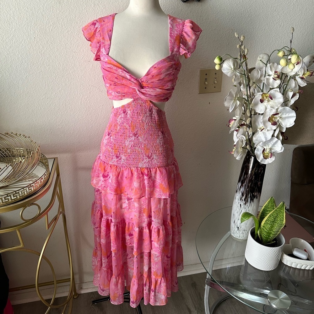 LIKELY Women's Neely Dress S 4 floral ruffle dress